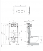 OMNIRES STRONGFRAME stelaż podtynkowy do miski toaletowej z ECO spłukiwaniem + MINIMAL przycisk spłukujący miedź połysk FLUSH SET STFWCECO1M-RCP